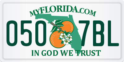FL license plate 0507BL