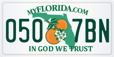 FL license plate 0507BN