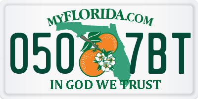 FL license plate 0507BT