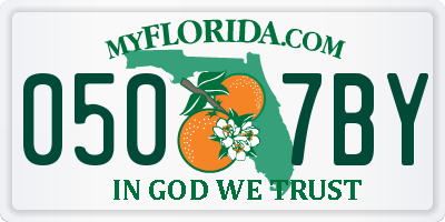 FL license plate 0507BY