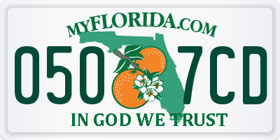 FL license plate 0507CD