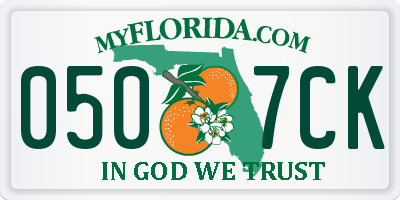 FL license plate 0507CK