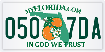 FL license plate 0507DA