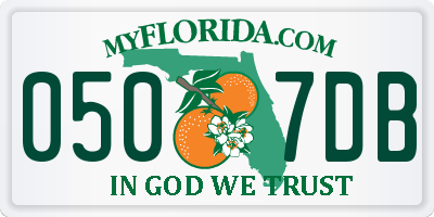 FL license plate 0507DB