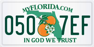 FL license plate 0507EF