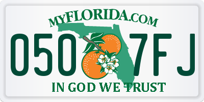 FL license plate 0507FJ
