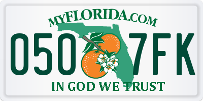 FL license plate 0507FK