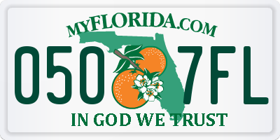FL license plate 0507FL