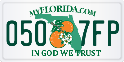 FL license plate 0507FP