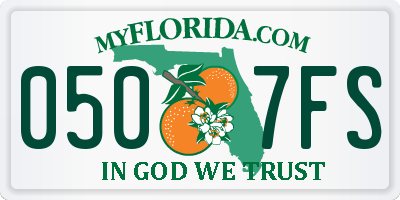 FL license plate 0507FS