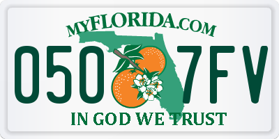 FL license plate 0507FV