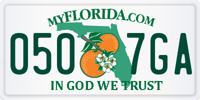 FL license plate 0507GA