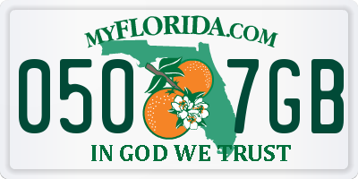 FL license plate 0507GB