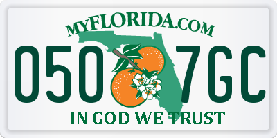 FL license plate 0507GC