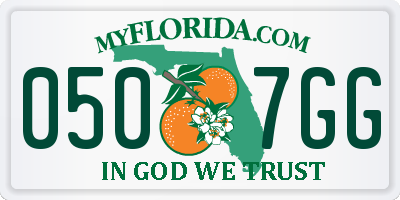 FL license plate 0507GG