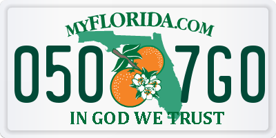 FL license plate 0507GO