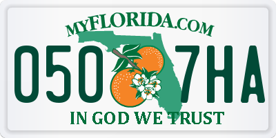 FL license plate 0507HA