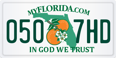 FL license plate 0507HD