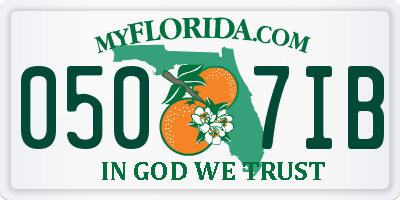 FL license plate 0507IB