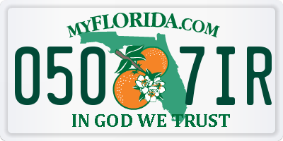 FL license plate 0507IR