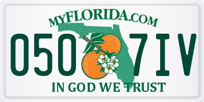 FL license plate 0507IV