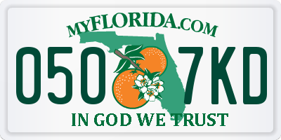 FL license plate 0507KD