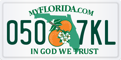 FL license plate 0507KL