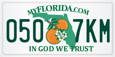 FL license plate 0507KM
