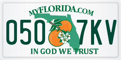 FL license plate 0507KV