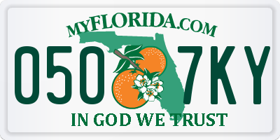 FL license plate 0507KY