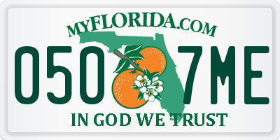 FL license plate 0507ME