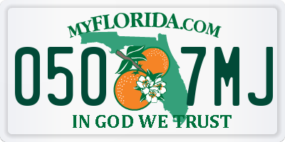 FL license plate 0507MJ