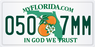 FL license plate 0507MM