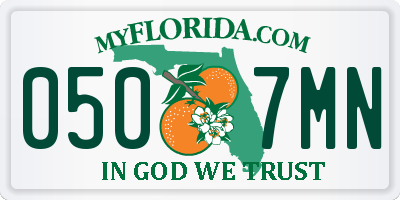 FL license plate 0507MN
