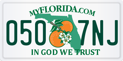 FL license plate 0507NJ