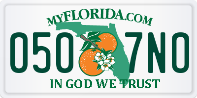 FL license plate 0507NO