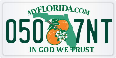 FL license plate 0507NT