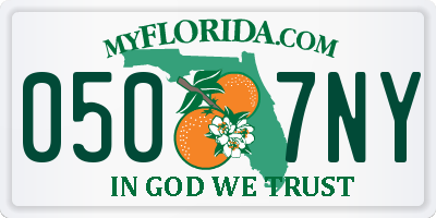 FL license plate 0507NY