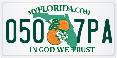FL license plate 0507PA