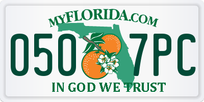 FL license plate 0507PC