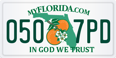FL license plate 0507PD