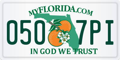 FL license plate 0507PI
