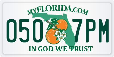 FL license plate 0507PM