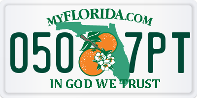 FL license plate 0507PT