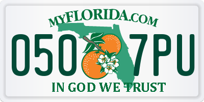 FL license plate 0507PU