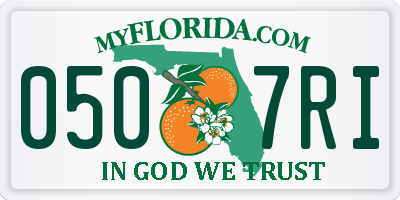 FL license plate 0507RI