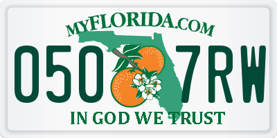 FL license plate 0507RW