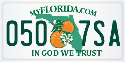 FL license plate 0507SA