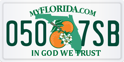 FL license plate 0507SB