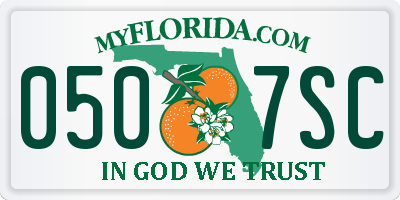 FL license plate 0507SC